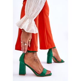Sandales à Talon Stable pour Femme Vert Lavissa 3