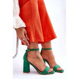 Sandales à Talon Stable pour Femme Vert Lavissa 6
