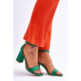 Sandales à Talon Stable pour Femme Vert Lavissa 7