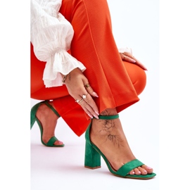Sandales à Talon Stable pour Femme Vert Lavissa 8