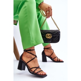 Sandales à talons en cuir à la mode pour femmes Noir Primma le noir 7