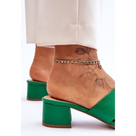 FJ1 Sandales en cuir à talons bas classiques Miley Green vert 7