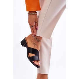 Sandales classiques en cuir noir à talons bas Miley le noir 5