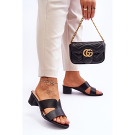 Sandales classiques en cuir noir à talons bas Miley le noir 3