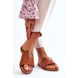 FJ1 Chaussons Classic Camel Bertha ornés pour femmes brun 2