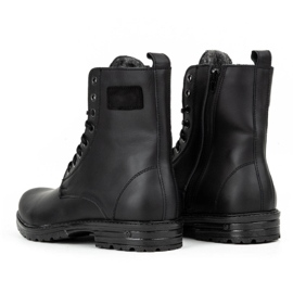Polbut Bottines Chelsea militaires en cuir ciré pour homme, 2118S, noires le noir 4