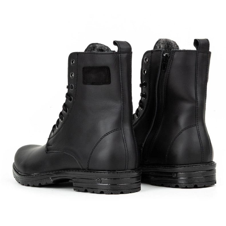 Polbut Bottines Chelsea militaires en cuir ciré pour homme, 2118S, noires le noir 4