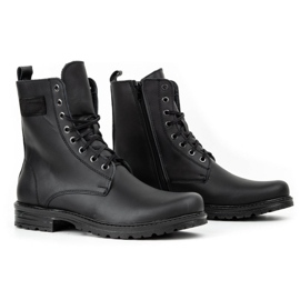 Polbut Bottines Chelsea militaires en cuir ciré pour homme, 2118S, noires 2