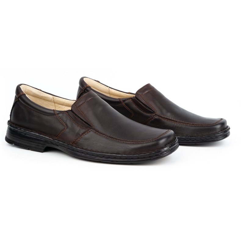 WASAK Chaussures à enfiler en cuir pour hommes 0114W marron brun 2 WASAK Chaussures à enfiler en cuir pour hommes 0114W marron brun 2