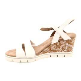 Caprice Sandales Compensées En Cuir 9-28710-20 160 Blanc Softnap 4