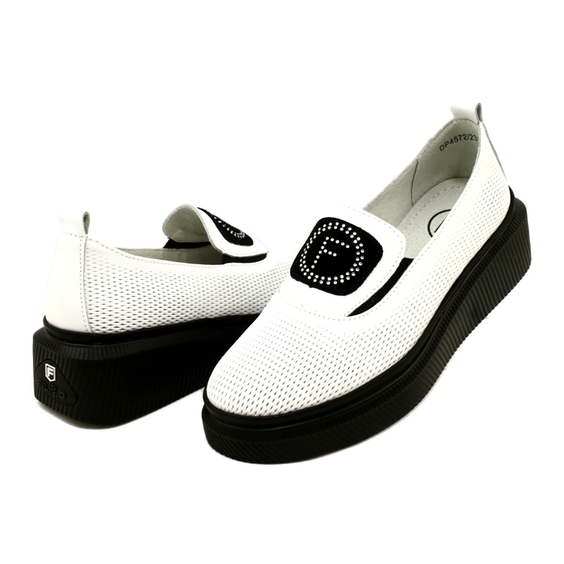 Filippo Chaussures pour femmes en cuir élégant blanc DP4572/23 WH 4