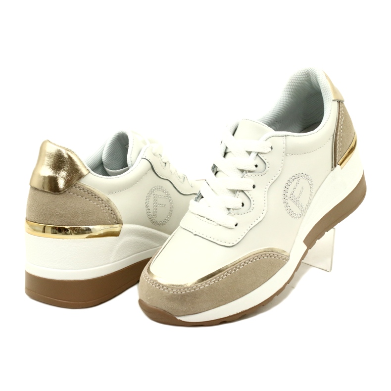 Filippo DP4660/23 WH BE chaussures de sport à lacets pour femmes Blanc et Beige blanche 4 Filippo DP4660/23 WH BE chaussures de sport à lacets pour femmes Blanc et Beige blanche 4