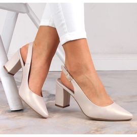 Sandales femme sur le poteau perle beige Sergio Leone SK162 1