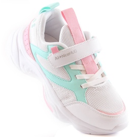 Atletico Chaussures de sport fille avec velcro blanc AbcKids B011310235 blanche 1