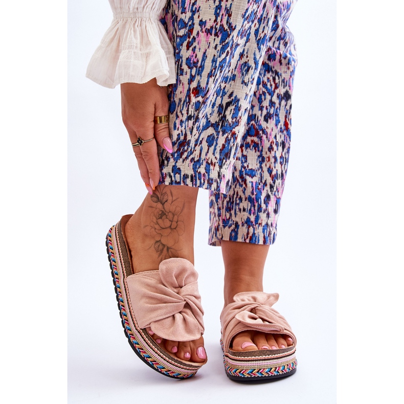 Pantoufles pour femmes sur une plate-forme massive Rose clair Terisa 1