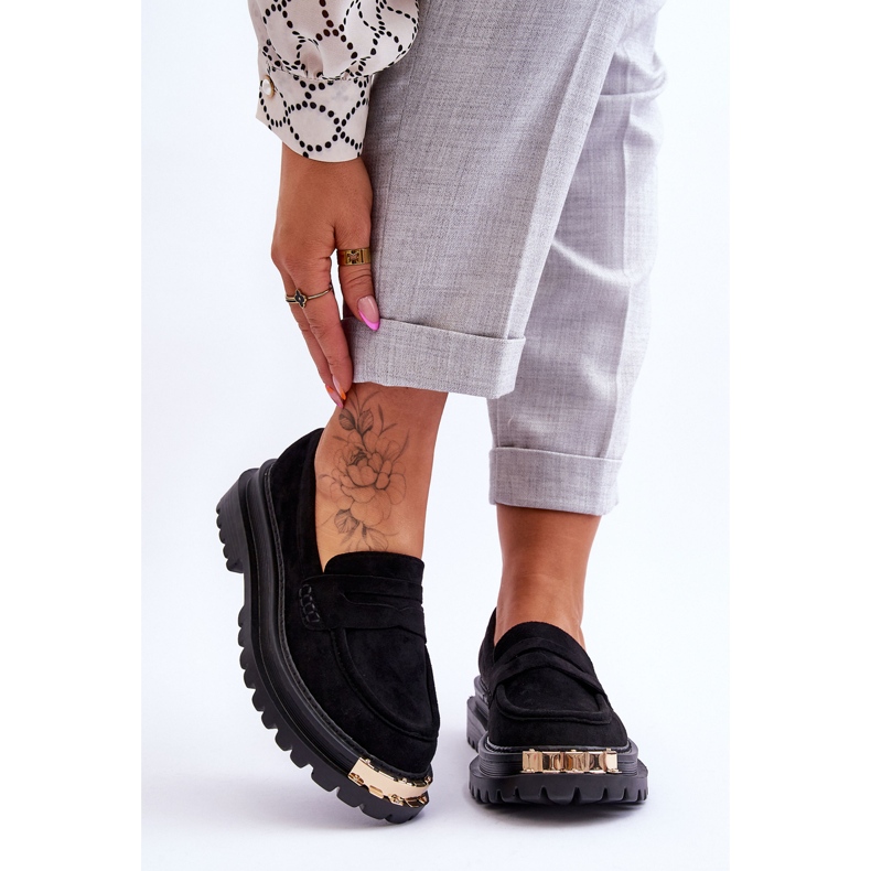 Mocassins en daim classiques avec ornement Monaro noir 1