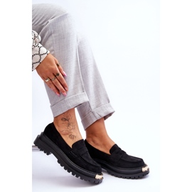 Mocassins en daim classiques avec ornement Monaro noir le noir 6
