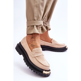 Mocassins en daim classiques avec ornement Monaro beige 3