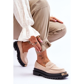 Mocassins en daim classiques avec ornement Monaro beige 5