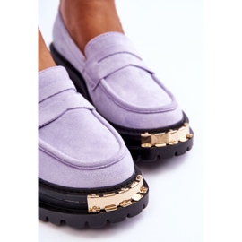 FJ1 Mocassins en daim classiques ornés de Monaro violet 5