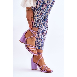 Sandales en cuir à la mode pour femmes Talons hauts Primma violets 4