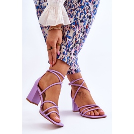 Sandales en cuir à la mode pour femmes Talons hauts Primma violets 2
