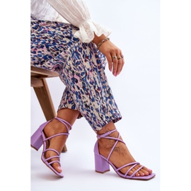 Sandales en cuir à la mode pour femmes Talons hauts Primma violets 5