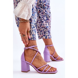 Sandales en cuir à la mode pour femmes Talons hauts Primma violets 3