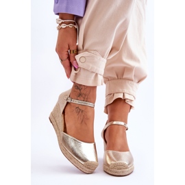 Sandales compensées en cuir Espadrilles Gold Cammer d'or 1
