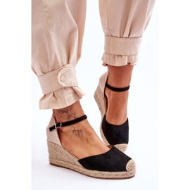 Espadrilles en Daim Sandales Compensées Noir Cammer le noir 5