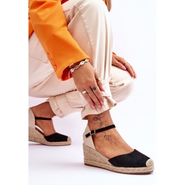 Espadrilles en Daim Sandales Compensées Noir Cammer le noir 6
