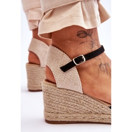 Espadrilles en Daim Sandales Compensées Noir Cammer le noir 7