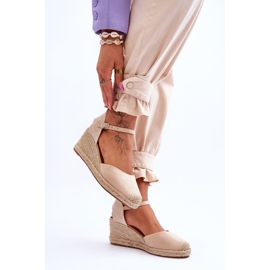 Espadrilles en Daim Sandales Compensées Beige Cammer brun 6