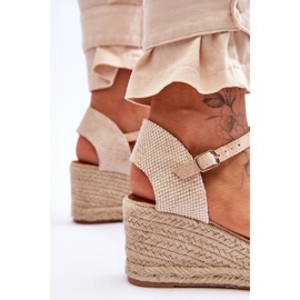 Espadrilles en Daim Sandales Compensées Beige Cammer brun 5