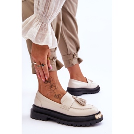 Lonisa Lonis Mocassins Classiques à Franges Beige 4