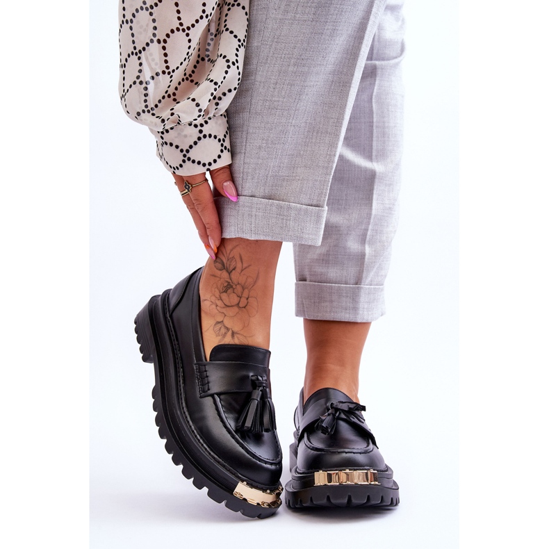 Lonisa Mocassins Classiques à Pompons Noir Lonisa le noir 1