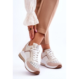 Baskets Compensées Femme Blanc-Beige Nomera blanche 2 Baskets Compensées Femme Blanc-Beige Nomera blanche 2