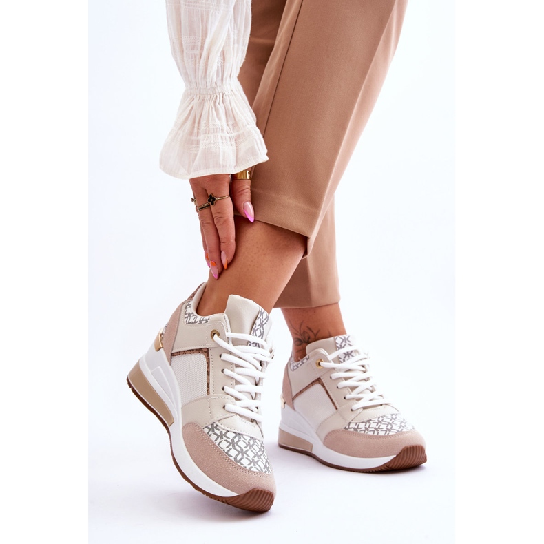 Baskets Compensées Femme Blanc-Beige Nomera blanche 2 Baskets Compensées Femme Blanc-Beige Nomera blanche 2