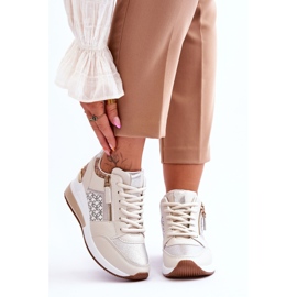 Baskets compensées pour femmes à la mode Beige Jolly 1