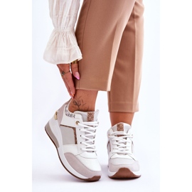 Baskets Compensées Femme Chèvre Blanche 1