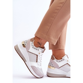 Baskets Compensées Femme Chèvre Blanche 4