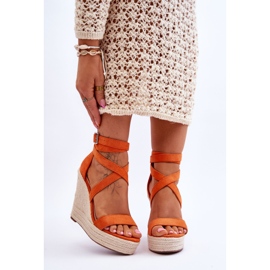 FJ1 Confortables sandales orange Lemira High Wedge 1