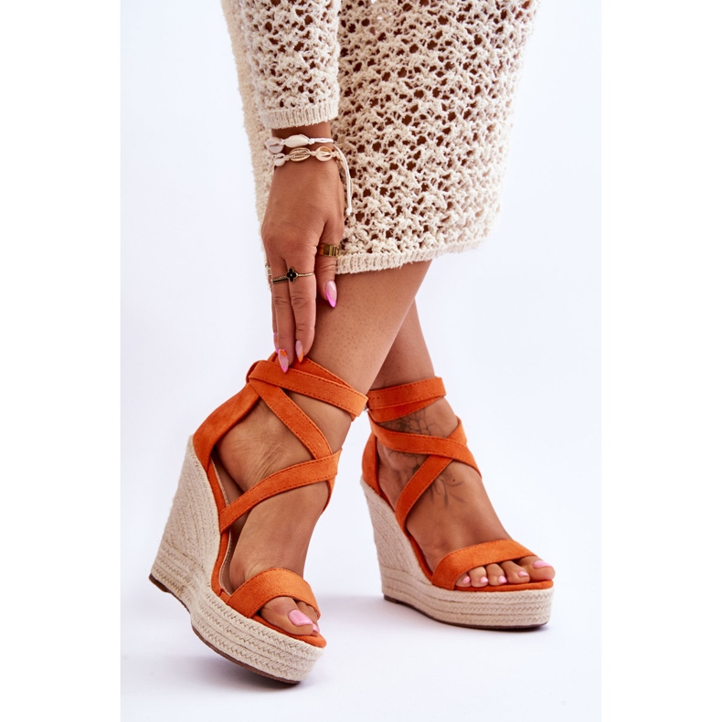 FJ1 Confortables sandales orange Lemira High Wedge 2