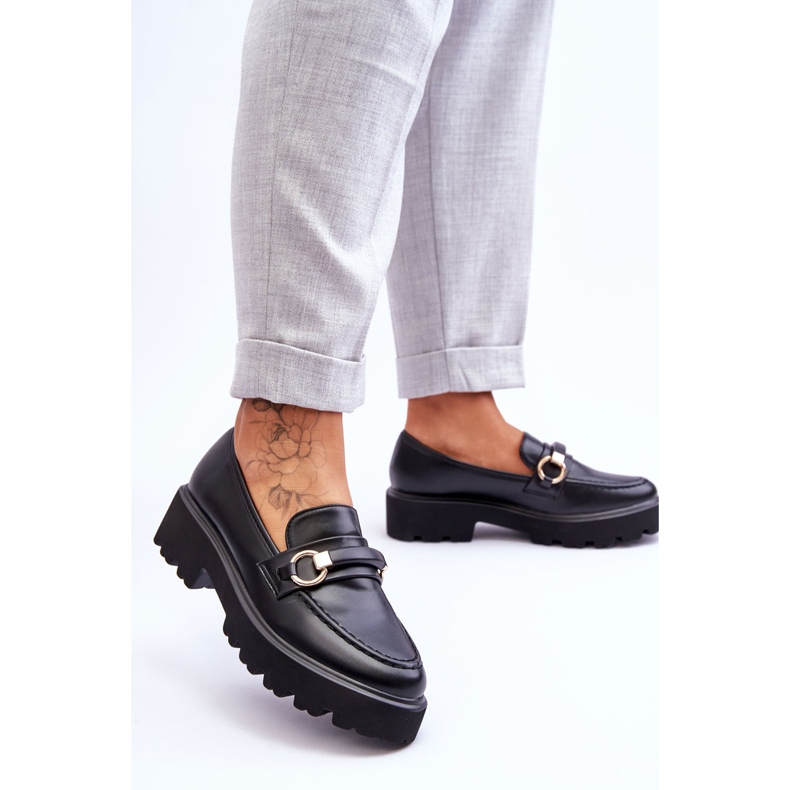 Mocassins Cuir Femme Noir Camerin 2