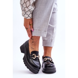 FJ1 Mocassins à enfiler en cuir pour femmes Noir Albie 1
