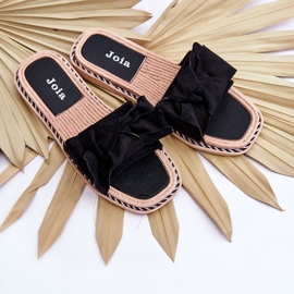 Chaussons Femme Daim Avec Noeud Ambre Noir le noir 5