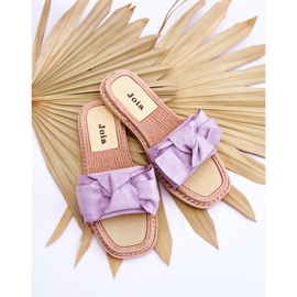 Chaussons Femme En Daim Avec Nœud Violet Ambra 5