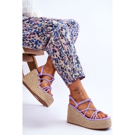 Sandales compensées Nessia Wedge à la mode avec tresse violet 6