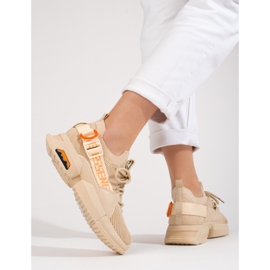 Baskets femme beiges ajourées Shelovet 2