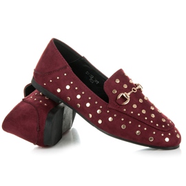 Sergio Todzi Mocassins bordeaux à strass rouge 1